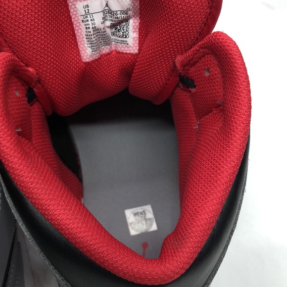 Mens Jordan 1 MID Grey/Black/Red DQ8426-006 USED Sz12 - Picture 8 of 10